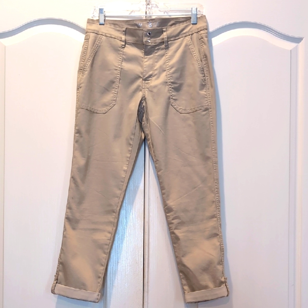 White House Black Market Tan Classic Cotton Crop Pants